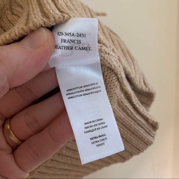 NWT RAILS Francis Sweater Heather Camel Cable & Fringe Sz XS - Picture 7 of 7